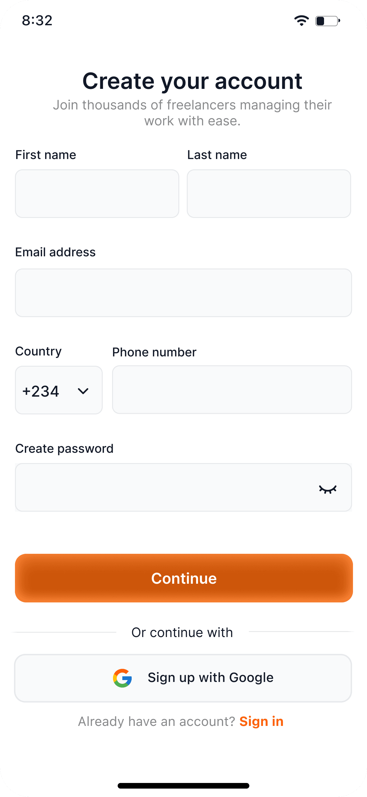 Mobile interface screen 3
