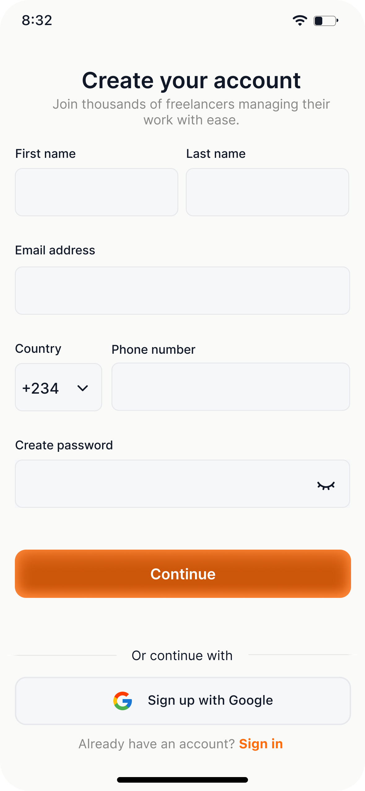 Mobile interface screen 3