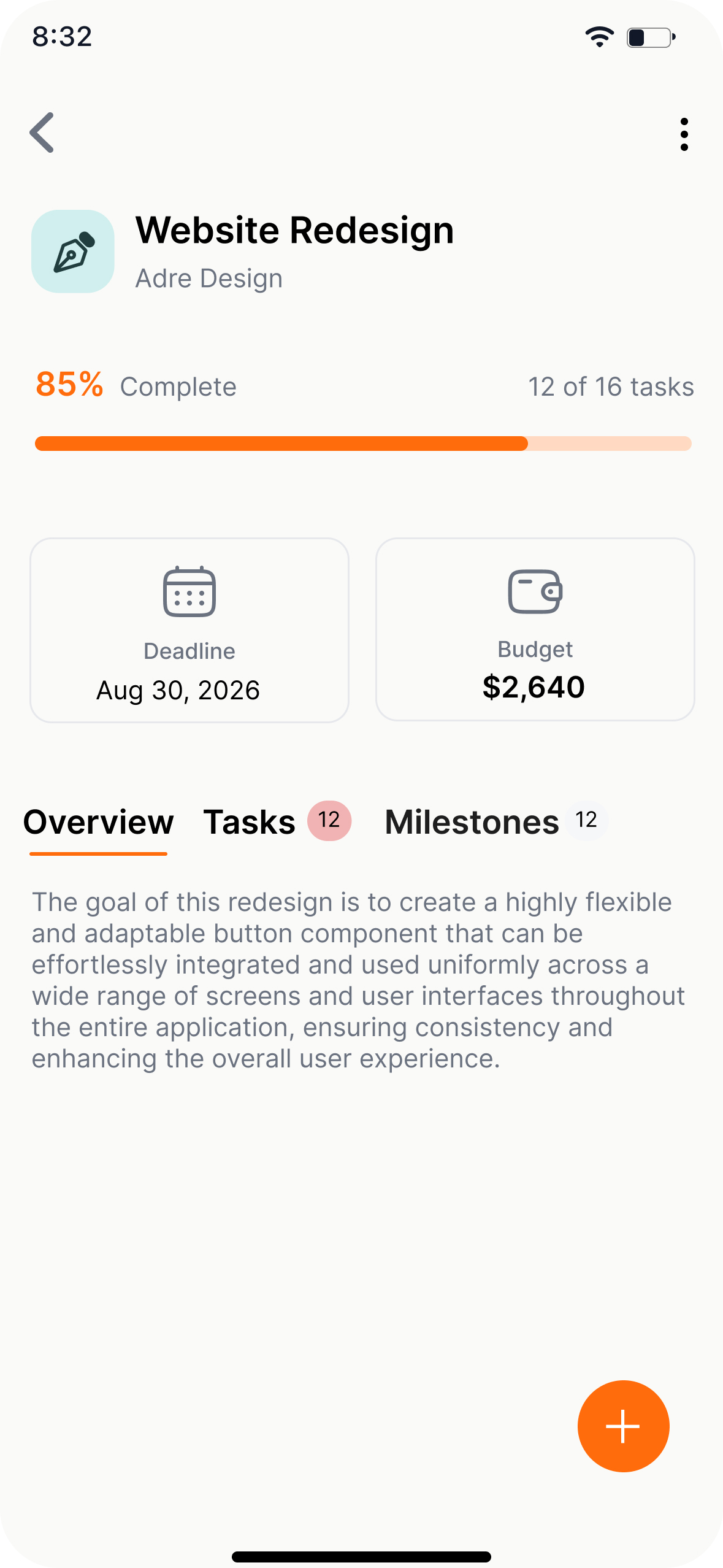 Mobile interface screen 8